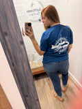 Lifestyle Fishing Co LI Bass Tee- Blue